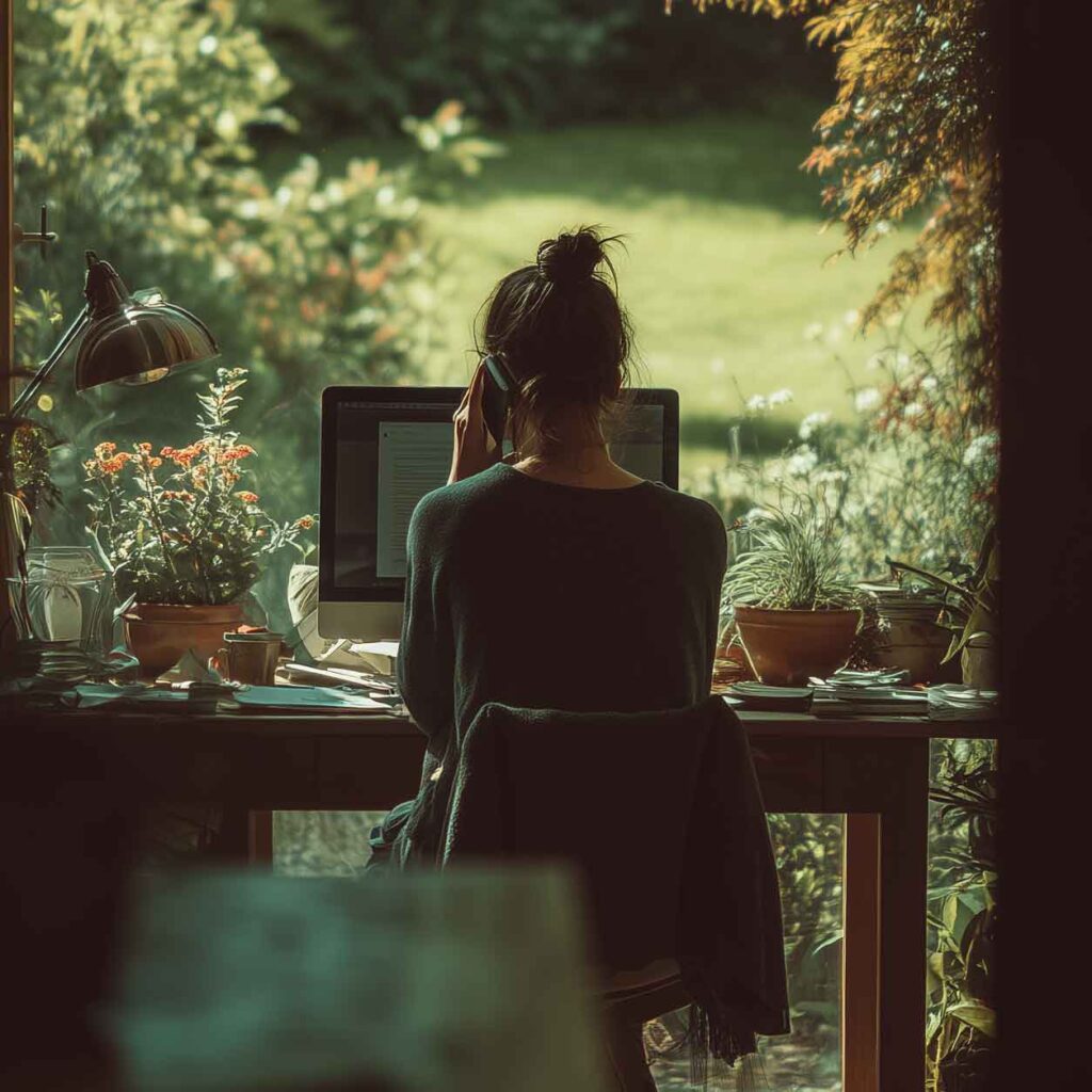 Secret Shopper on Phone at Computer from Home