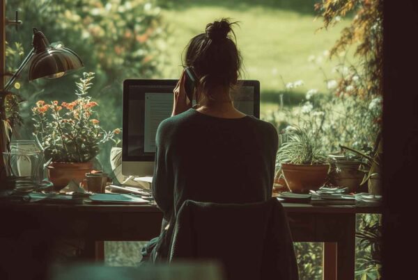 Secret Shopper on Phone at Computer from Home